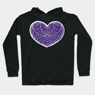 Purple Spider Web Heart Hoodie